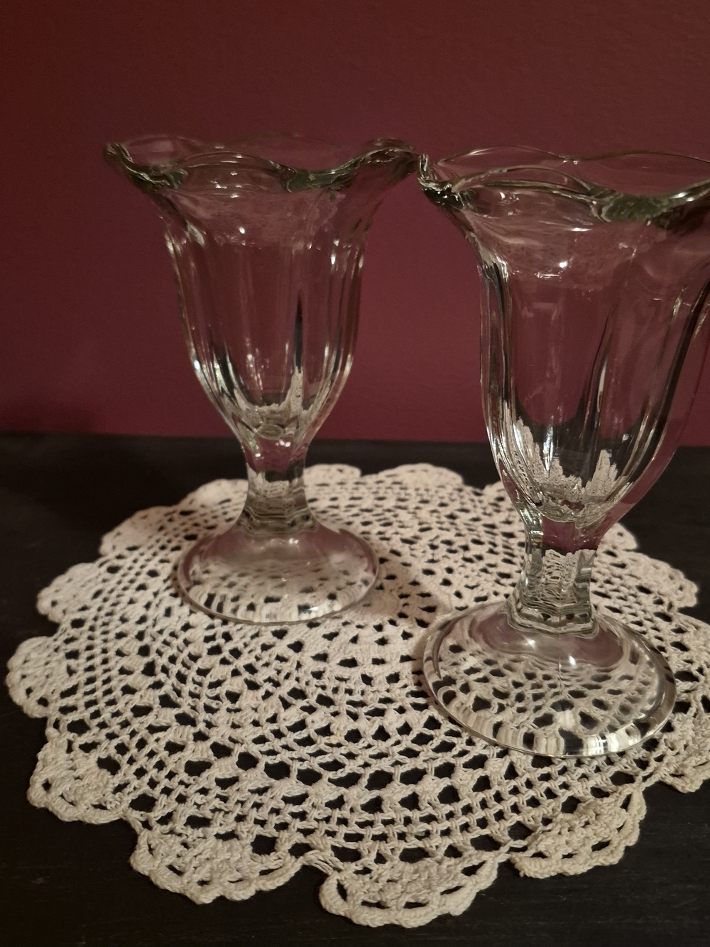 Clear Glass Sundae Dishes - Set of 2